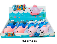 Заводная игрушка "Кит" 9.5 см | микс | 12шт в упаковке | цена за 1шт