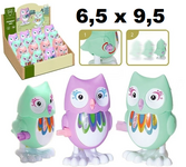 Заводная игрушка "Веселая Сова" 9,5 см | микс | 16шт в упаковке | продаются по 1шт