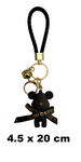 Брелок мишка "Bearbrick" | резиновый | черный | 4.5 x 20 cm