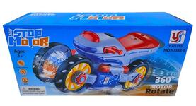 Трюковой мотоцикл "Stop Motor" | 24 x 8 cm | свет/звук/вращается на 360 градусов